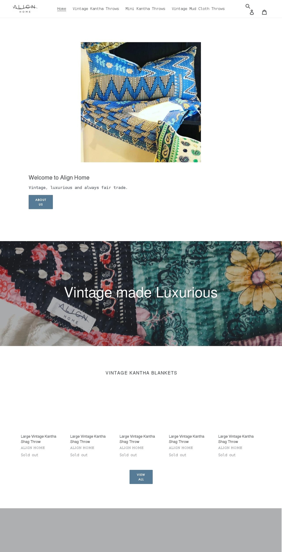 alignhomestore.com shopify website screenshot