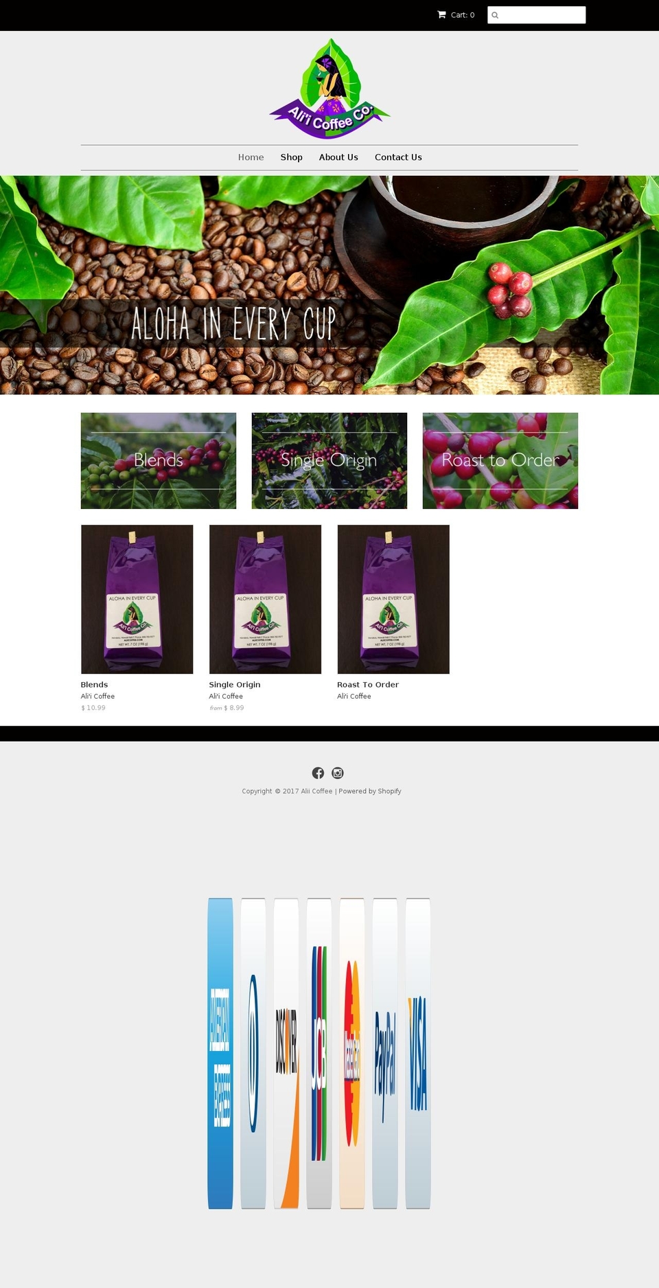 aliicoffee.com shopify website screenshot