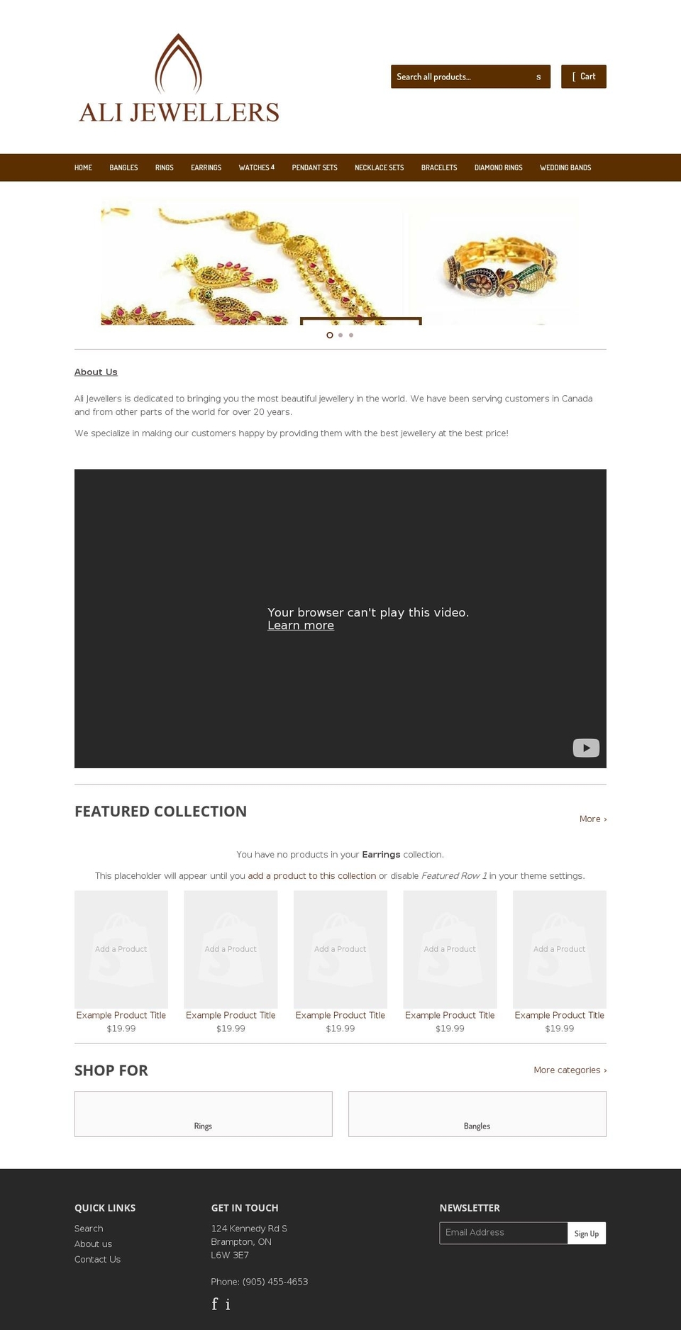 alijewellershop.com shopify website screenshot