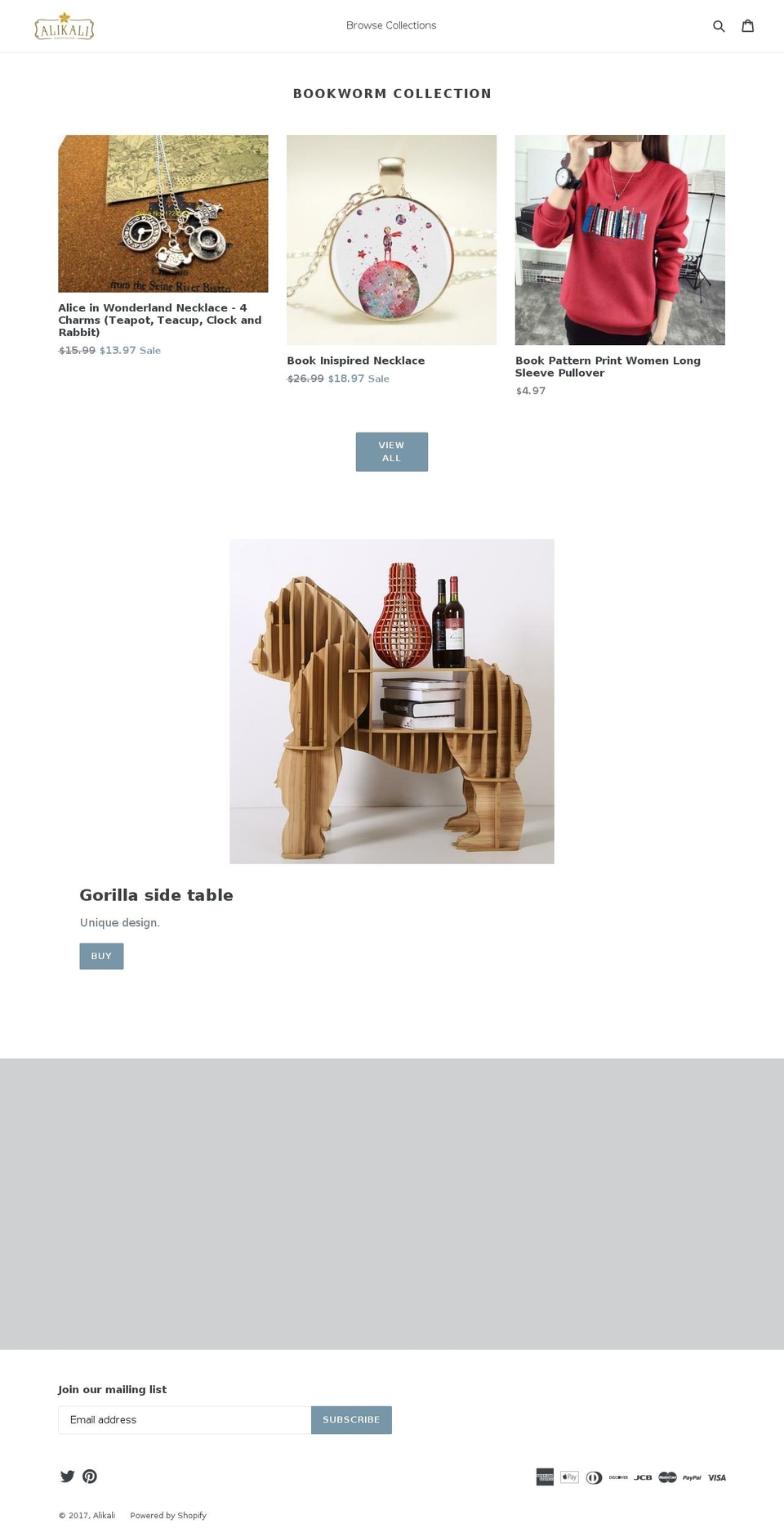 alikali.com shopify website screenshot