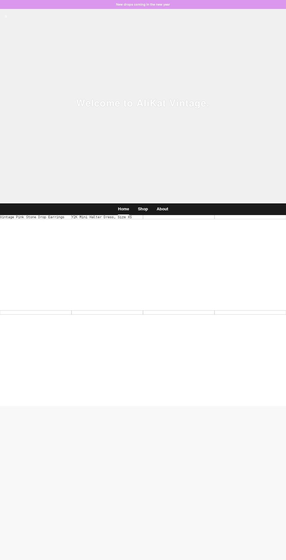 alikatvintage.com shopify website screenshot