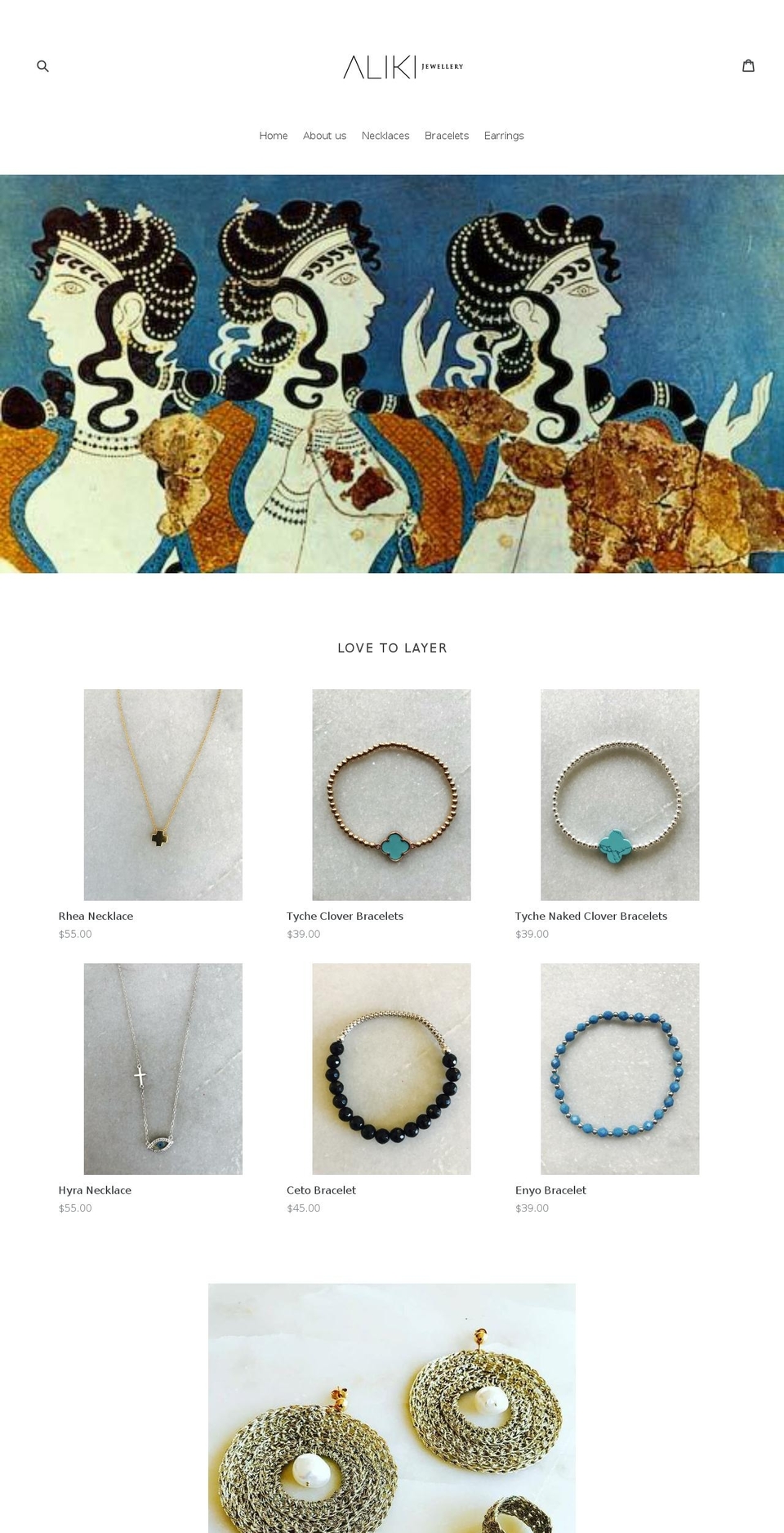alikijewelery.com — Shopify storefront screenshot