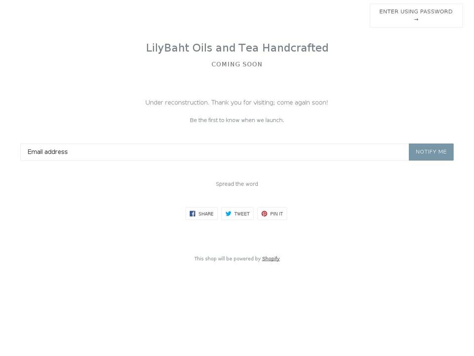 alilybahtproduct.com — Shopify storefront screenshot