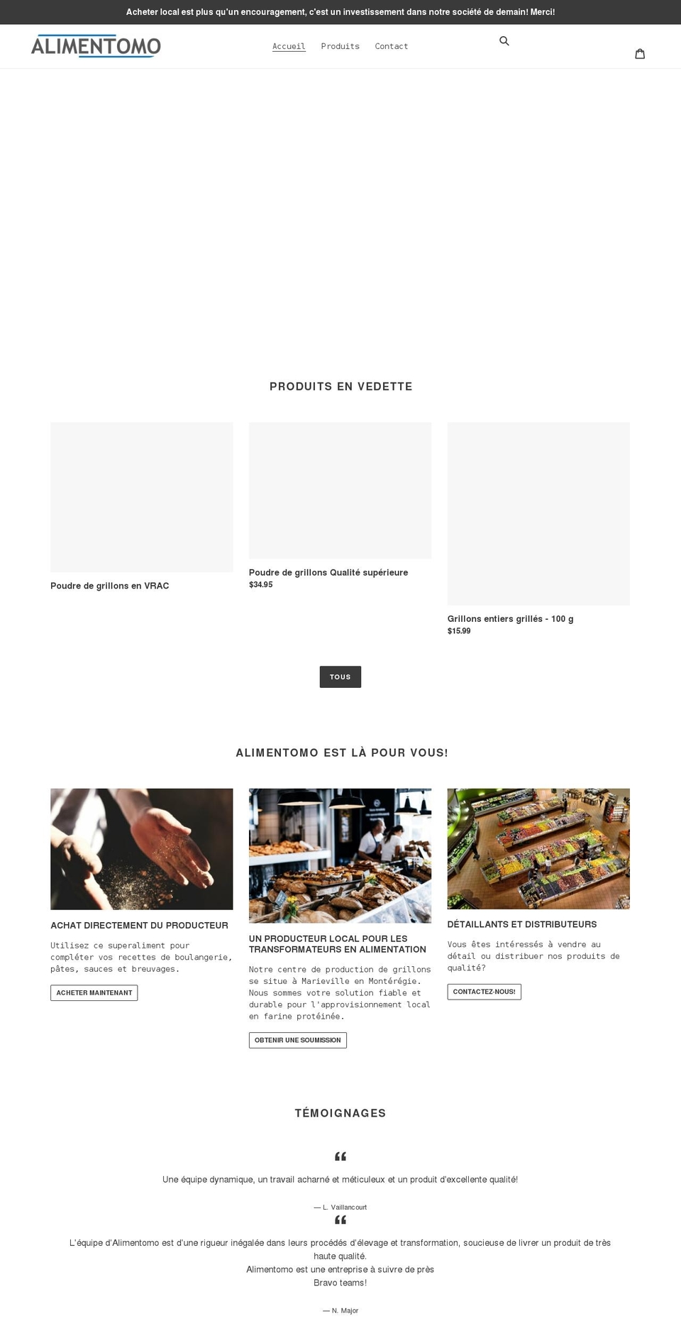 alimentomo.com shopify website screenshot