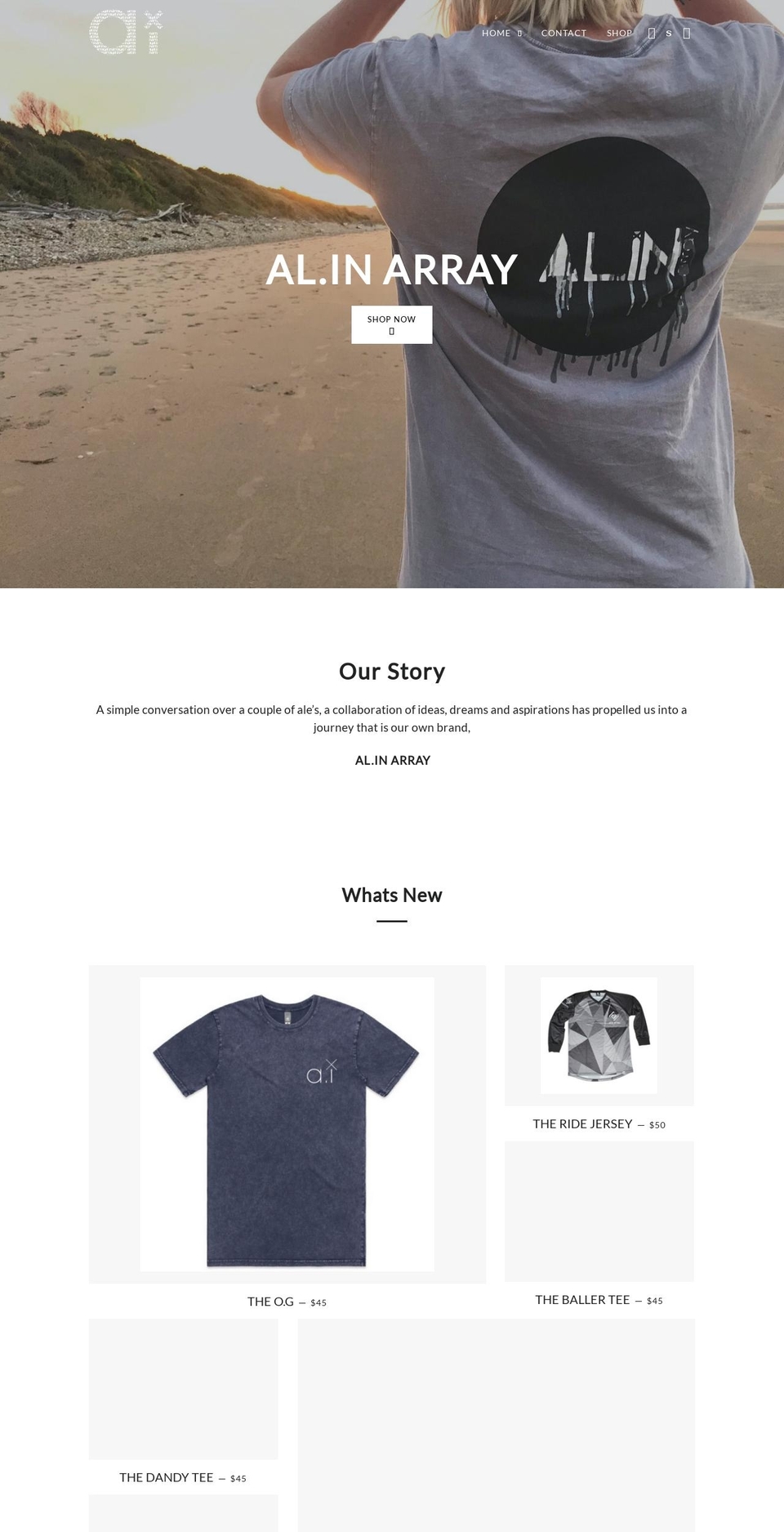 alinarray.com.au shopify website screenshot