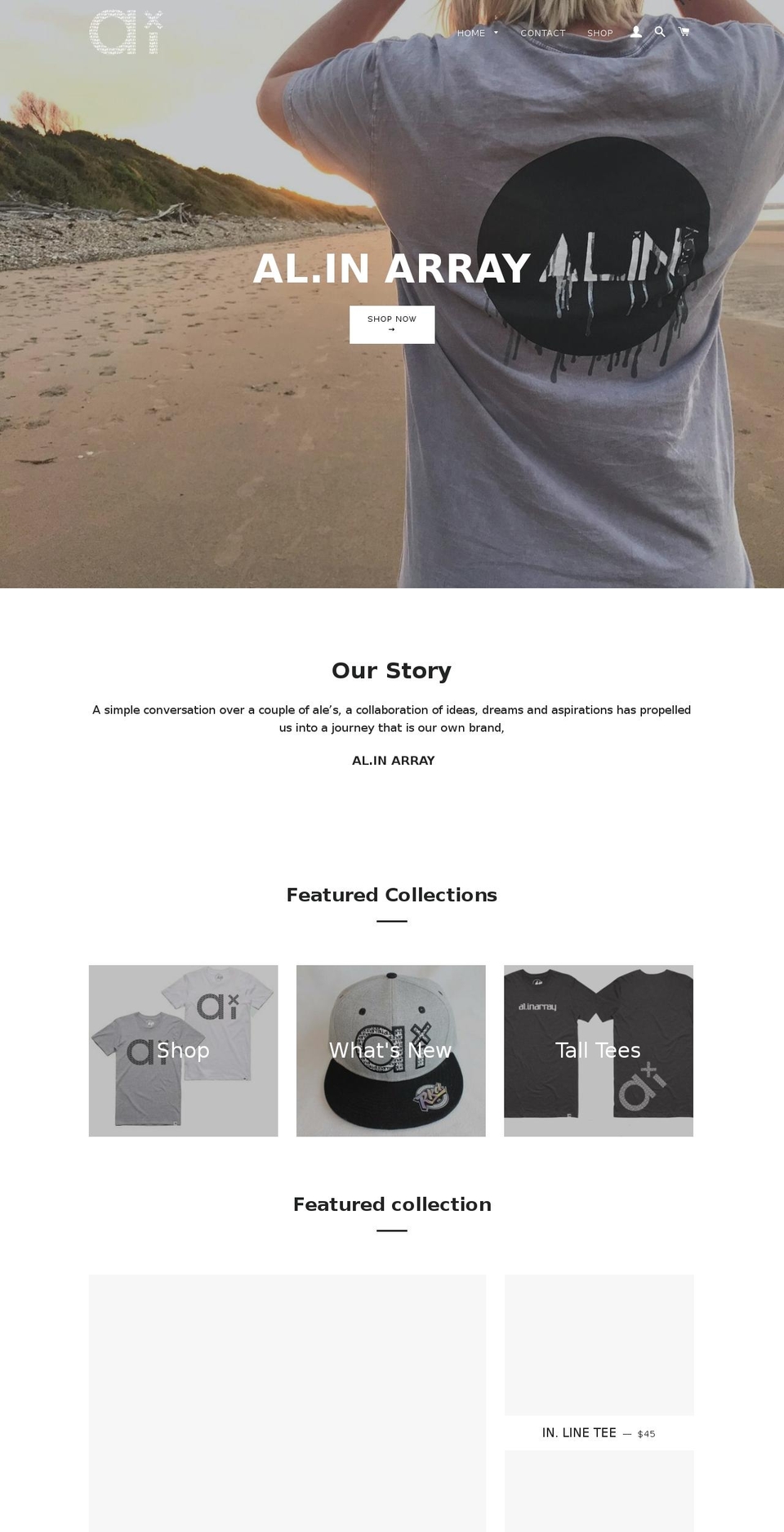 alinarray.com — Shopify storefront screenshot