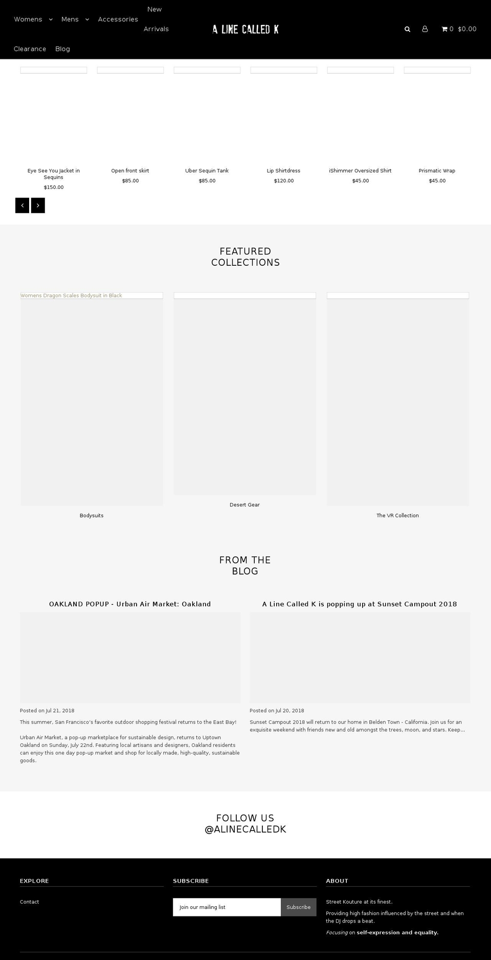 alinecalledk.com — Shopify storefront screenshot