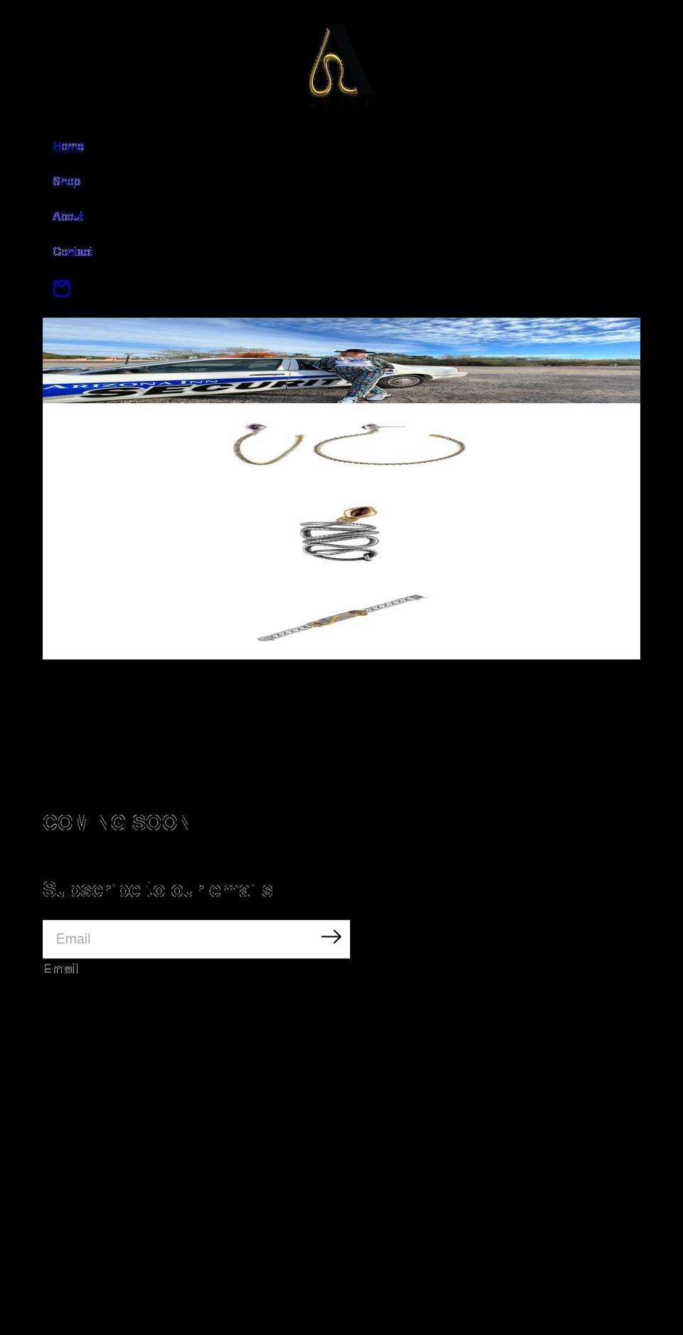 alinejewelry.com shopify website screenshot