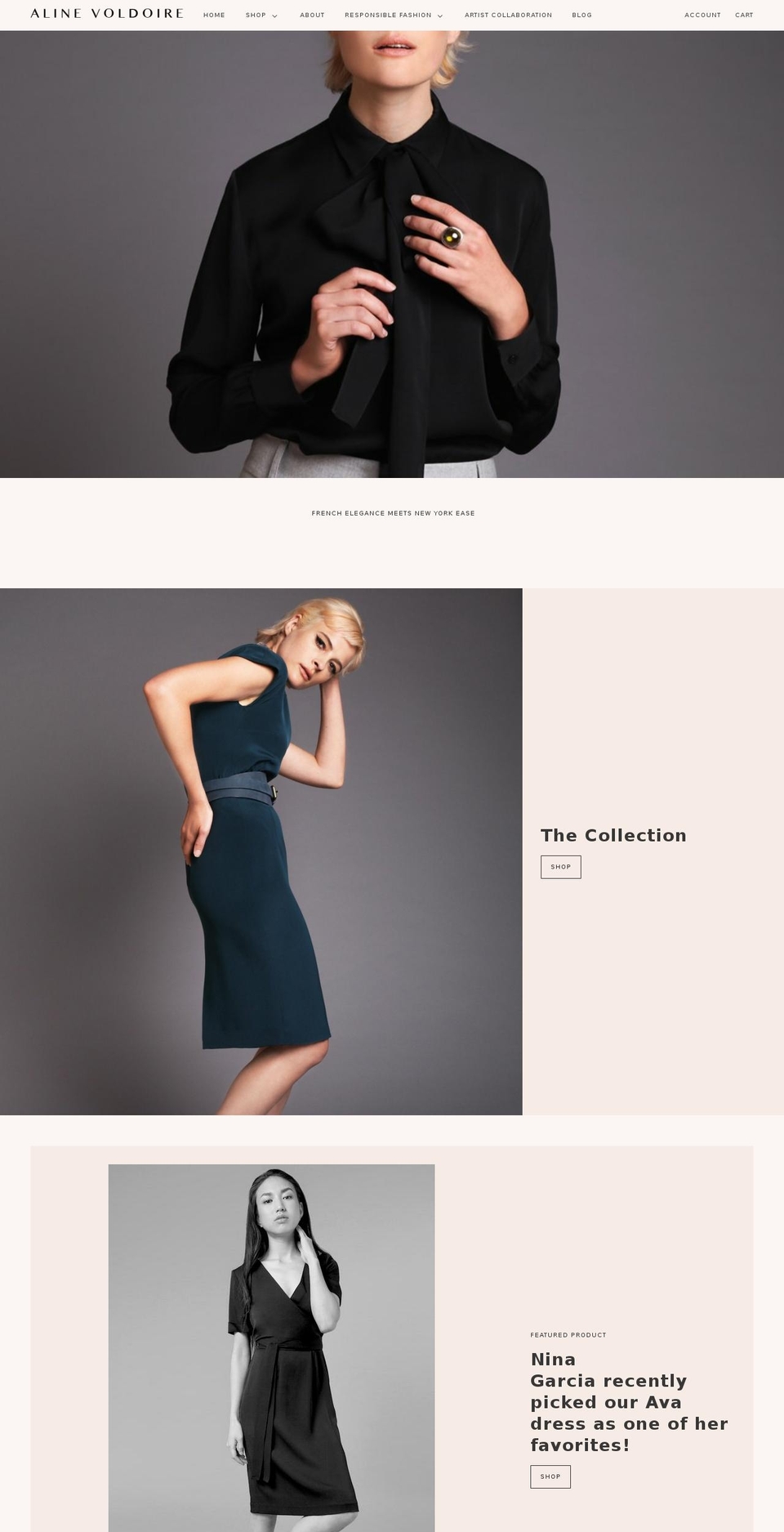 alinevoldoire.com — Shopify storefront screenshot