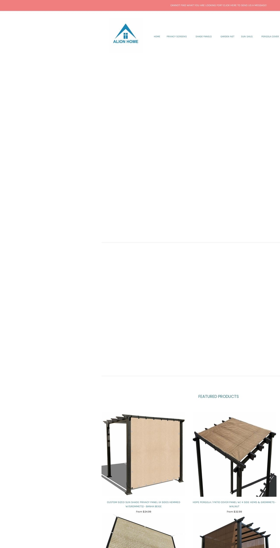 alionhome.com shopify website screenshot