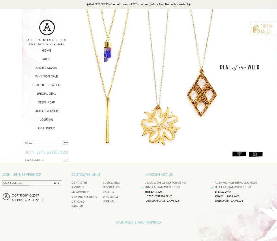 alisamichelle.com shopify website screenshot