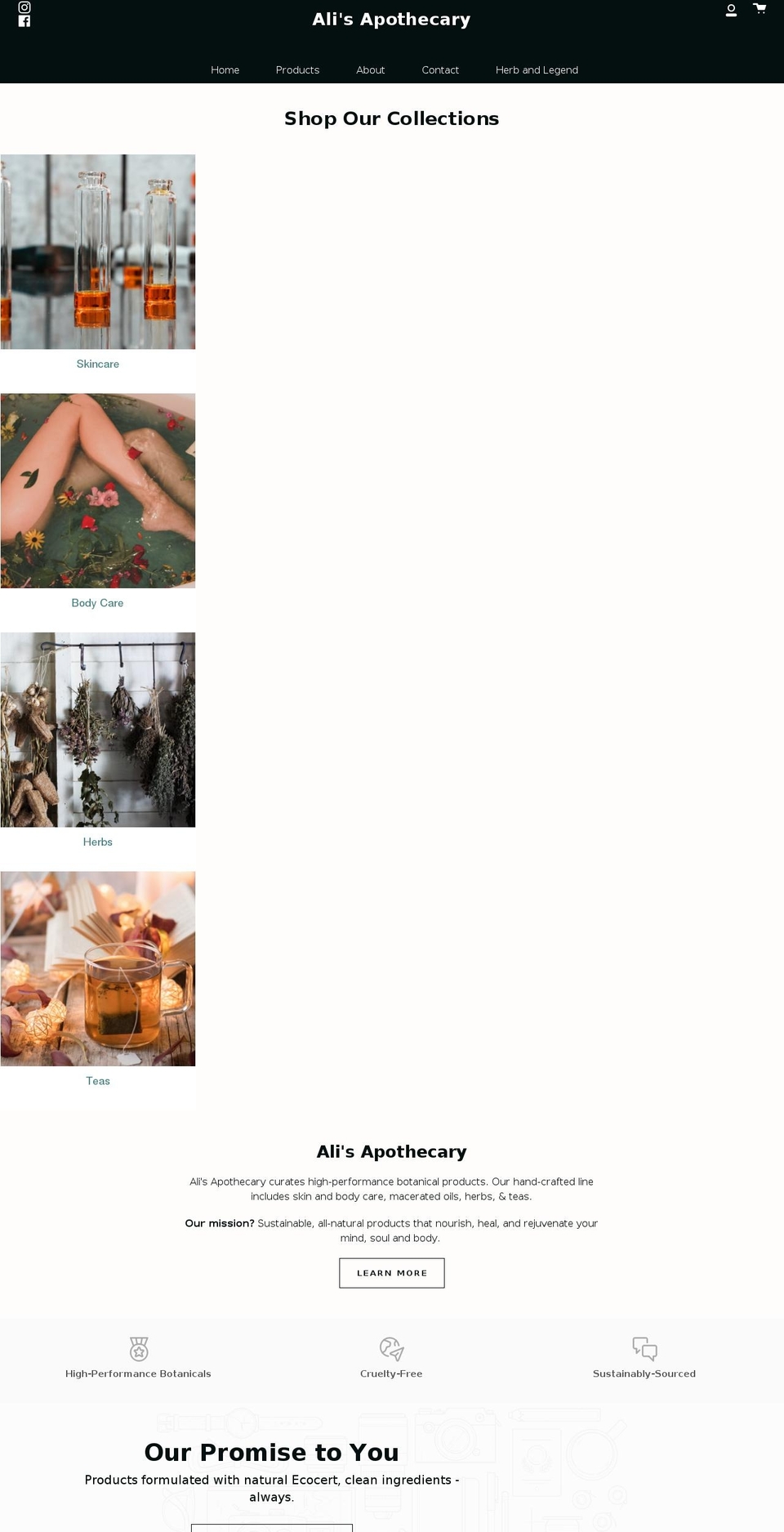 alisapothecary.co shopify website screenshot