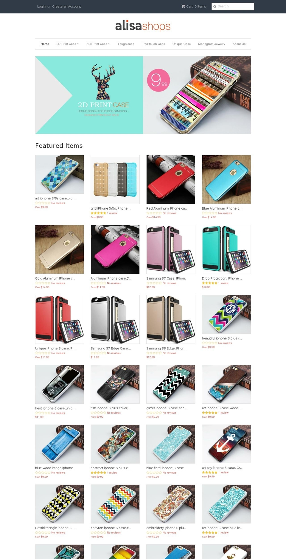 alisashops.com shopify website screenshot
