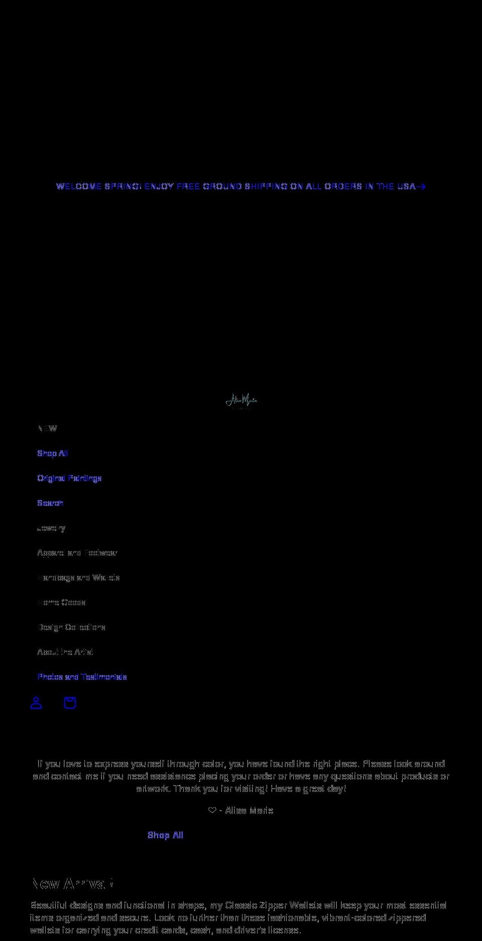 alisastruecolors.com shopify website screenshot