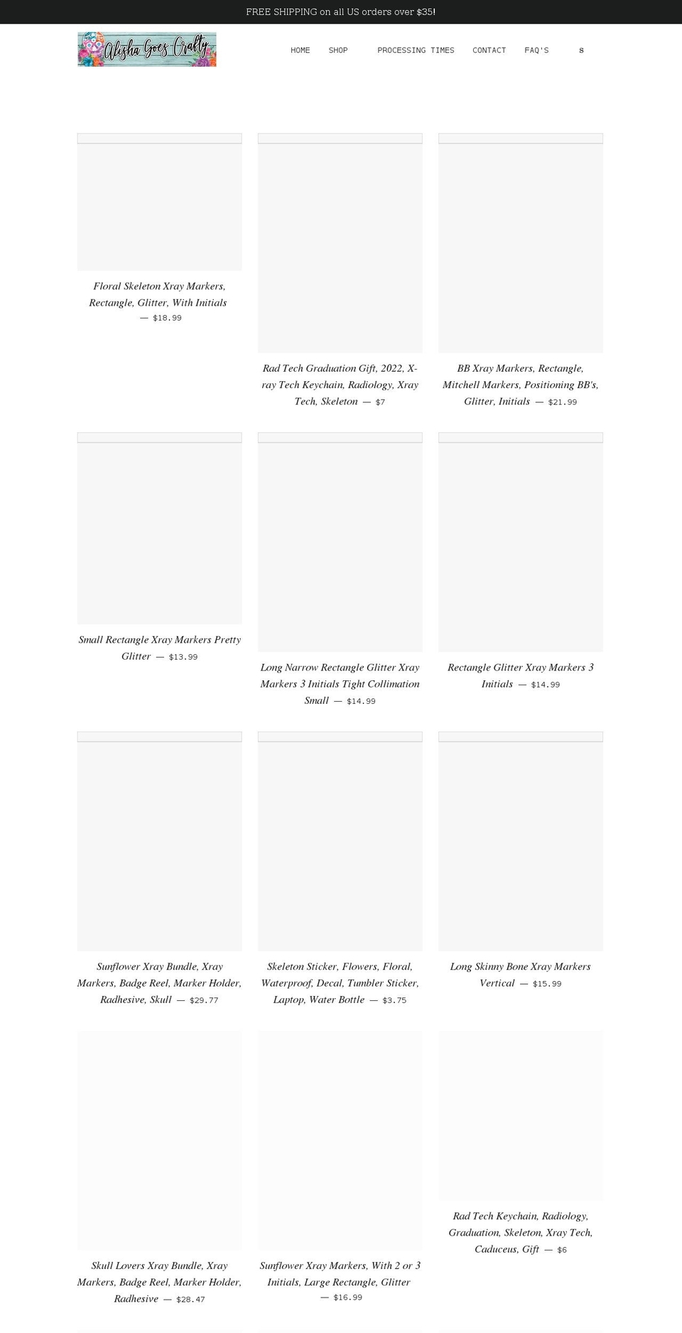 alishagoescrafty.com shopify website screenshot