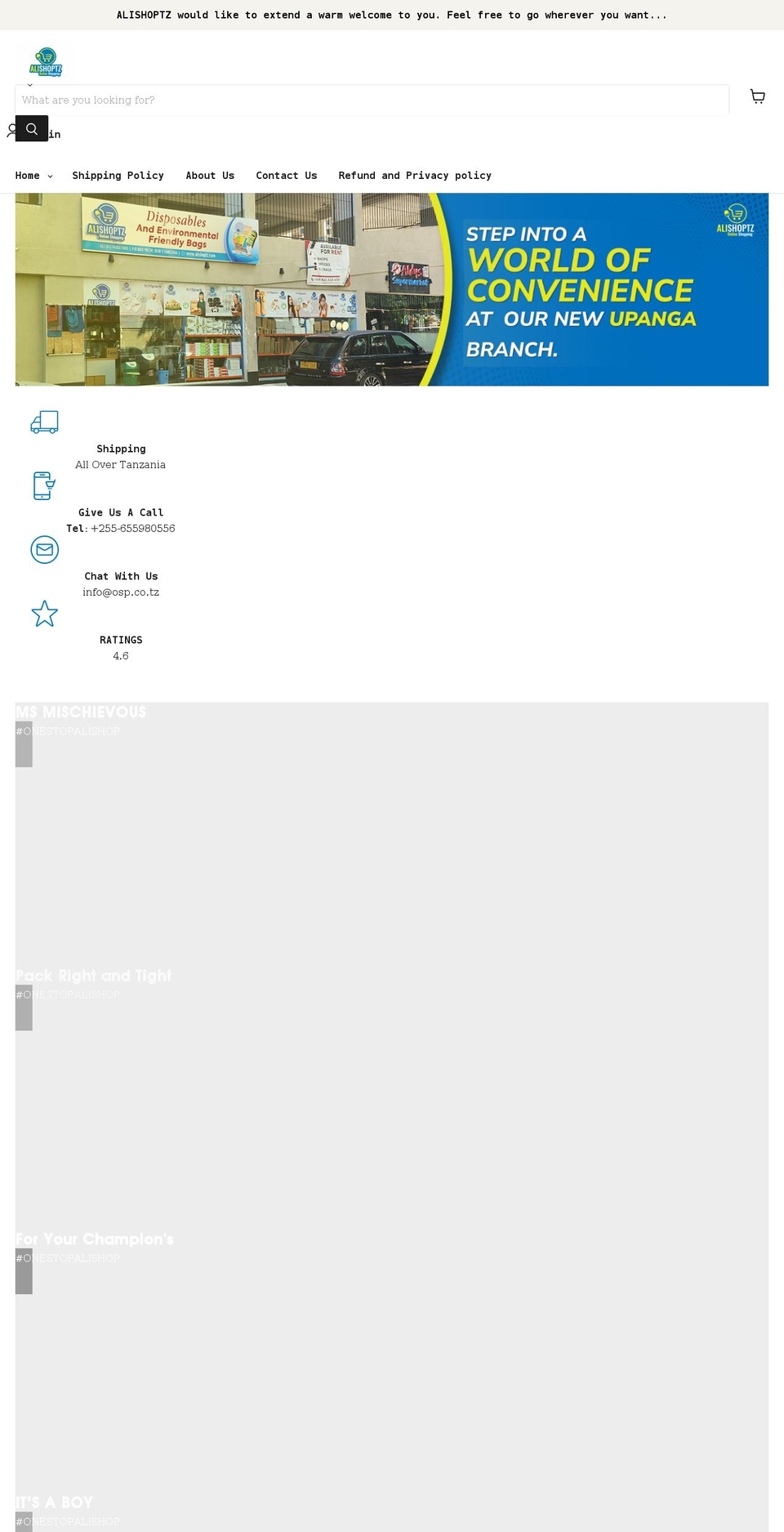 alishoptz.com shopify website screenshot
