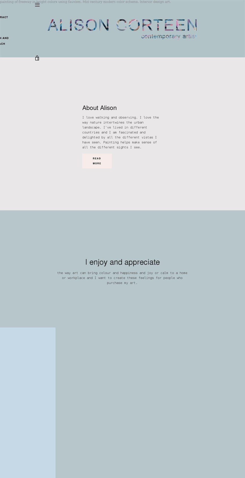 alisoncorteen.com shopify website screenshot