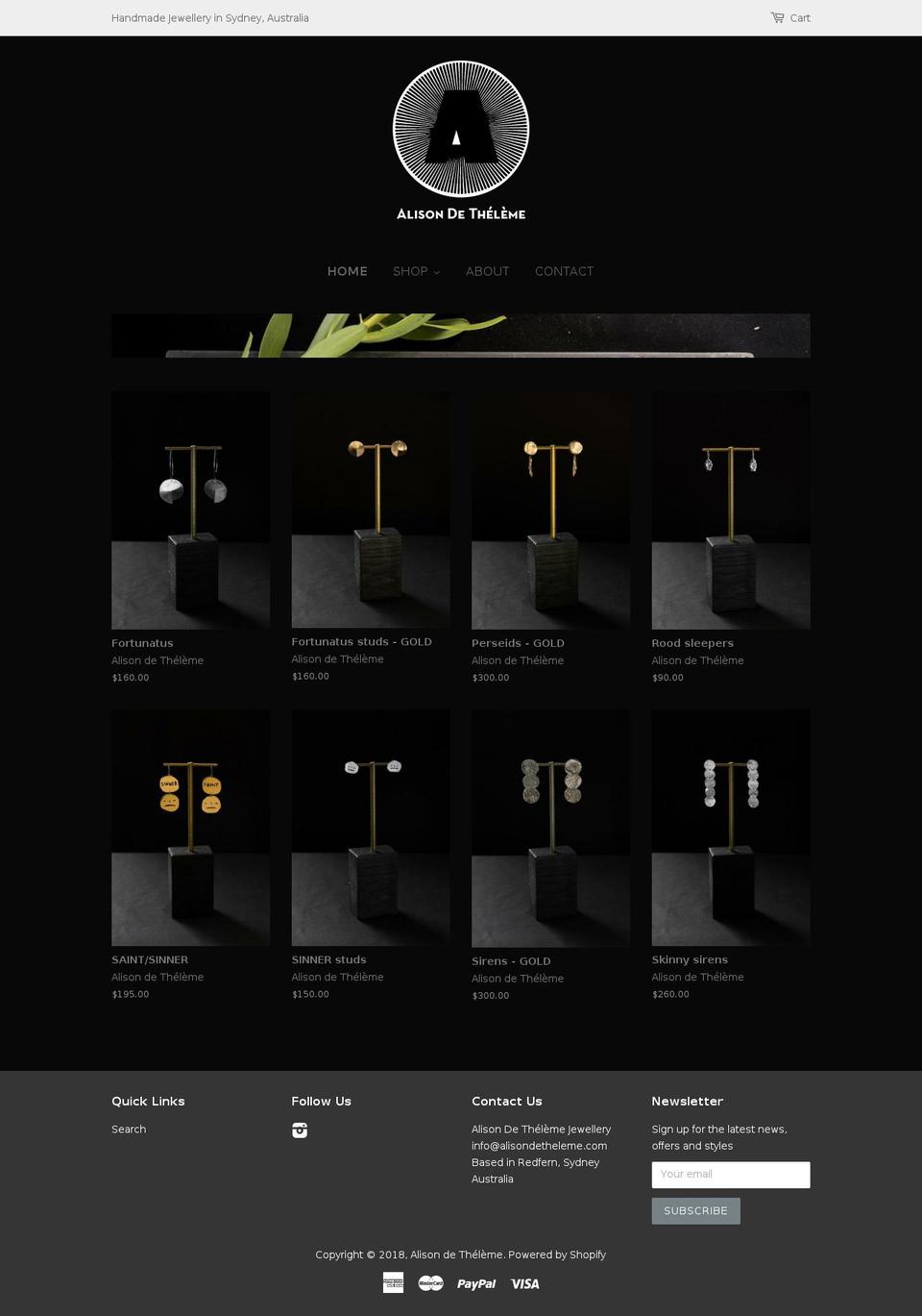 alisondetheleme.com — Shopify storefront screenshot