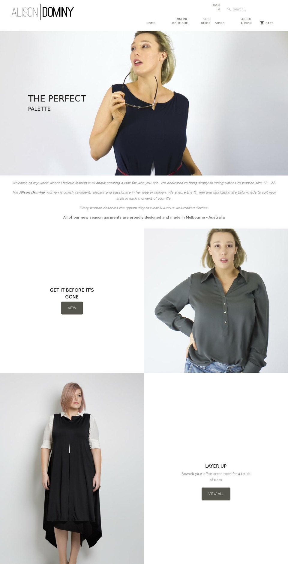 alisondominy.com shopify website screenshot