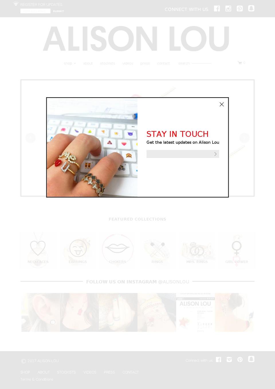 alisonlou.com shopify website screenshot