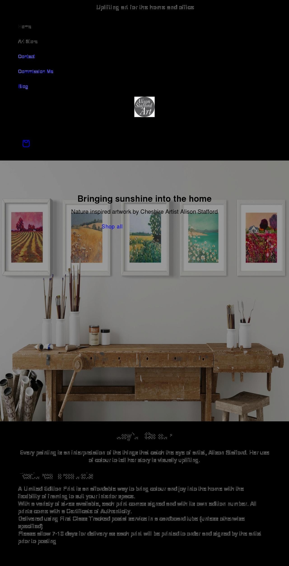 alisonstafford.com shopify website screenshot