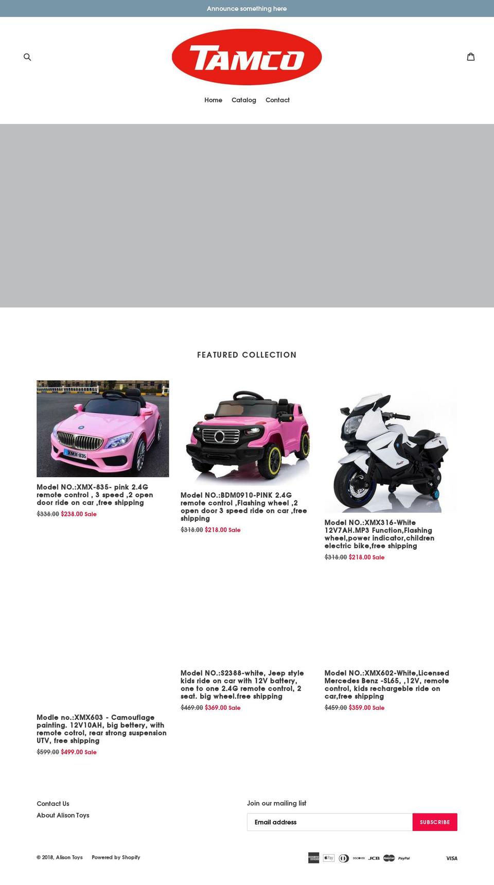 alisontoys.com shopify website screenshot