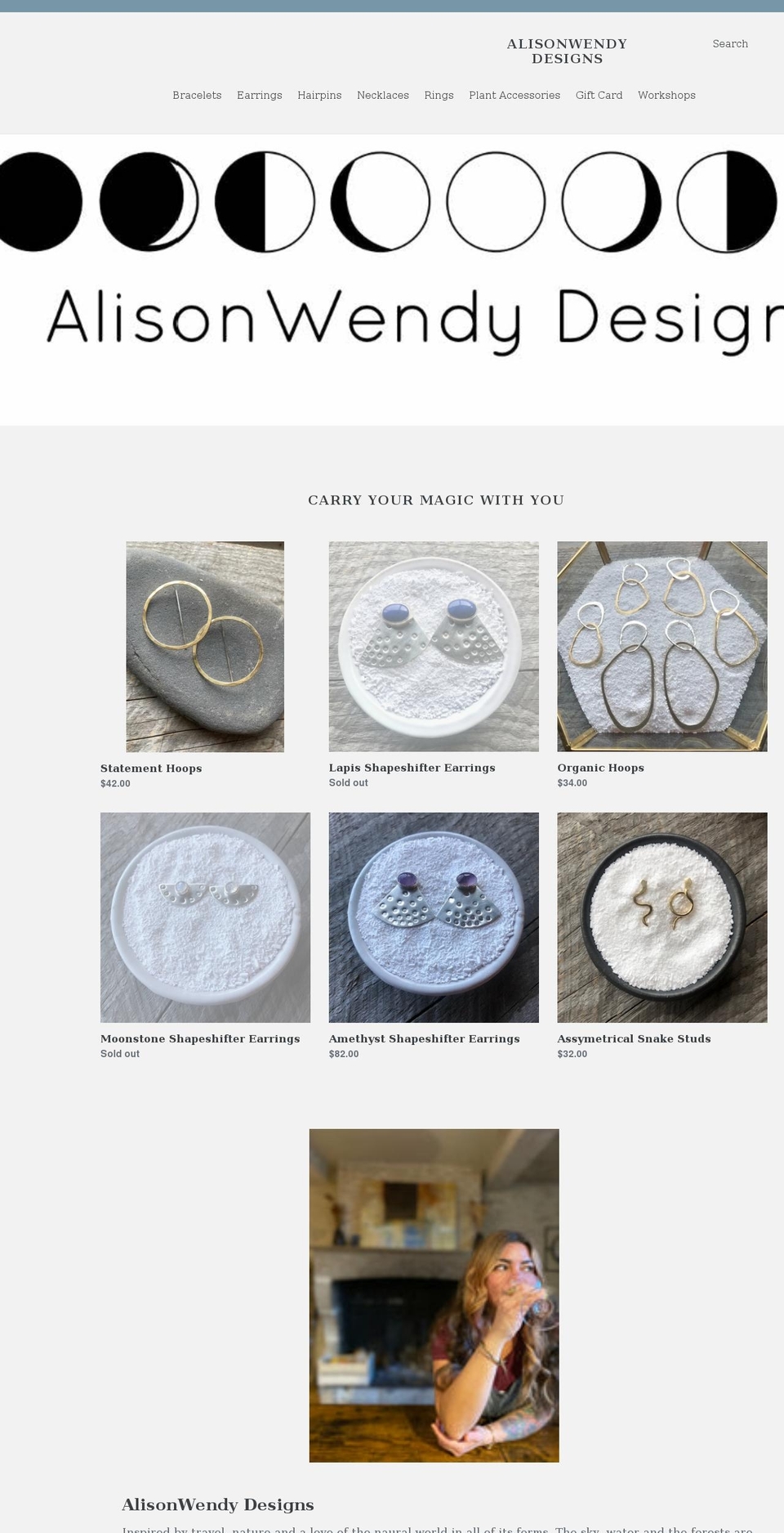 alisonwendy.com shopify website screenshot