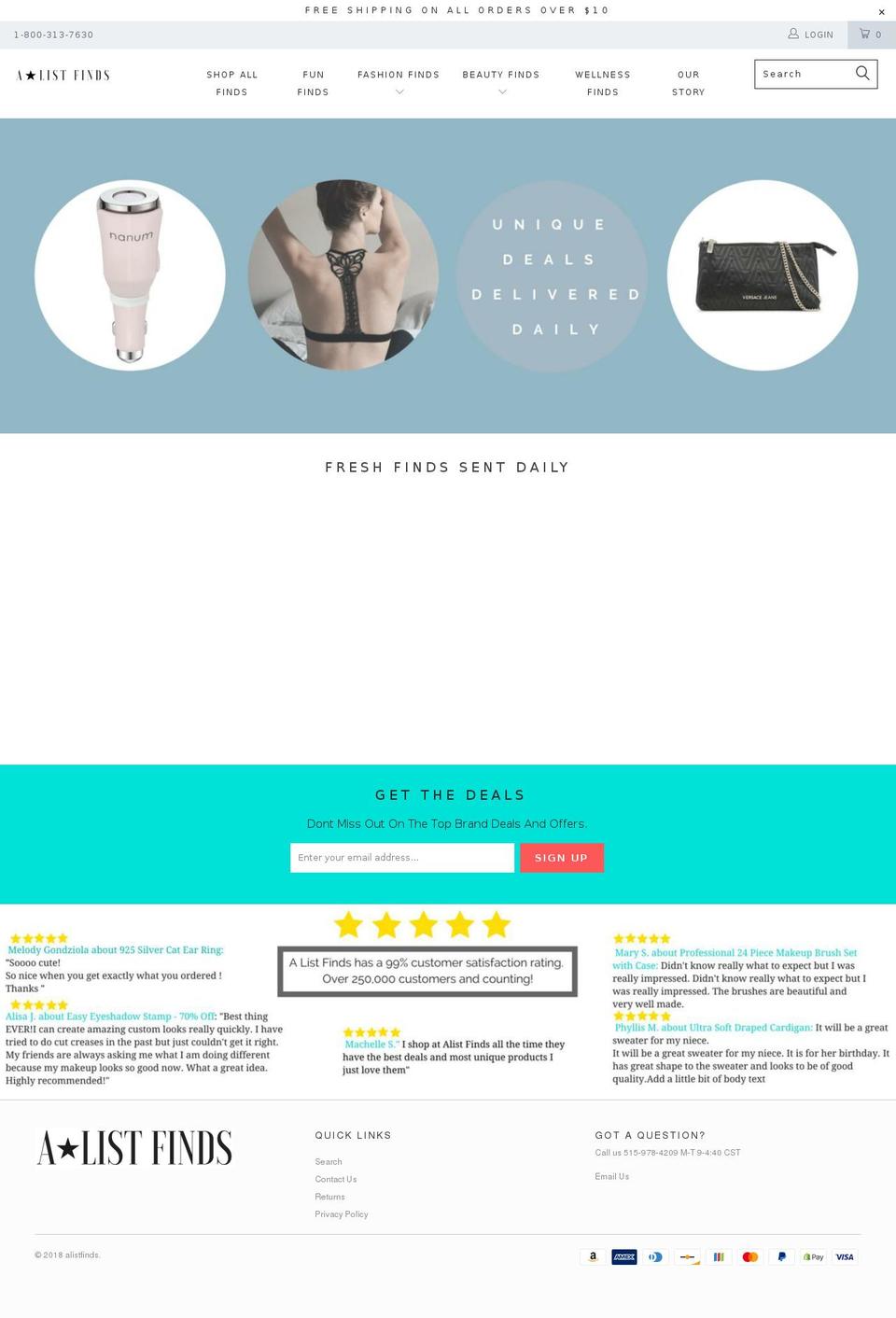 alistfinds.myshopify.com shopify website screenshot