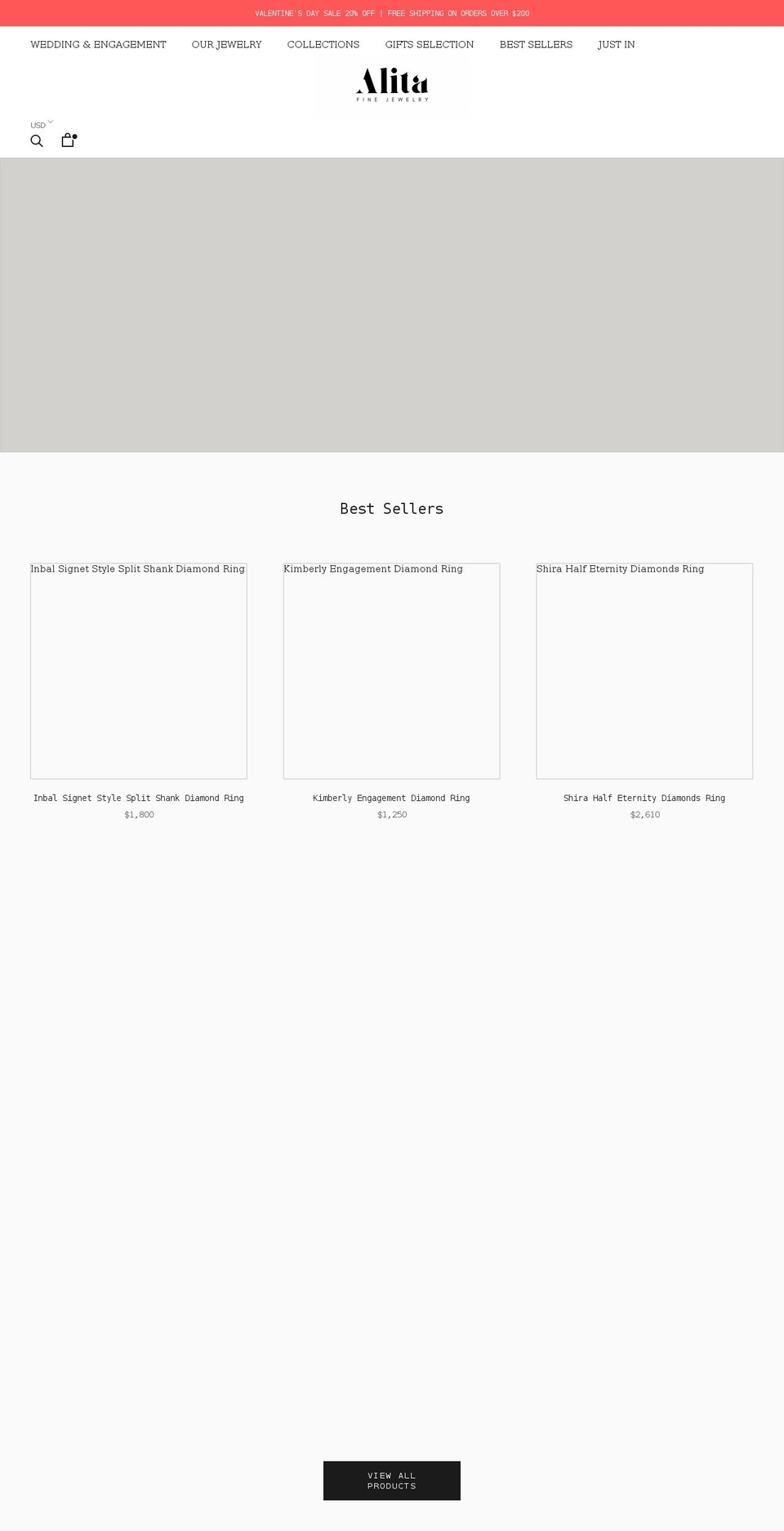 alitajewels.com shopify website screenshot