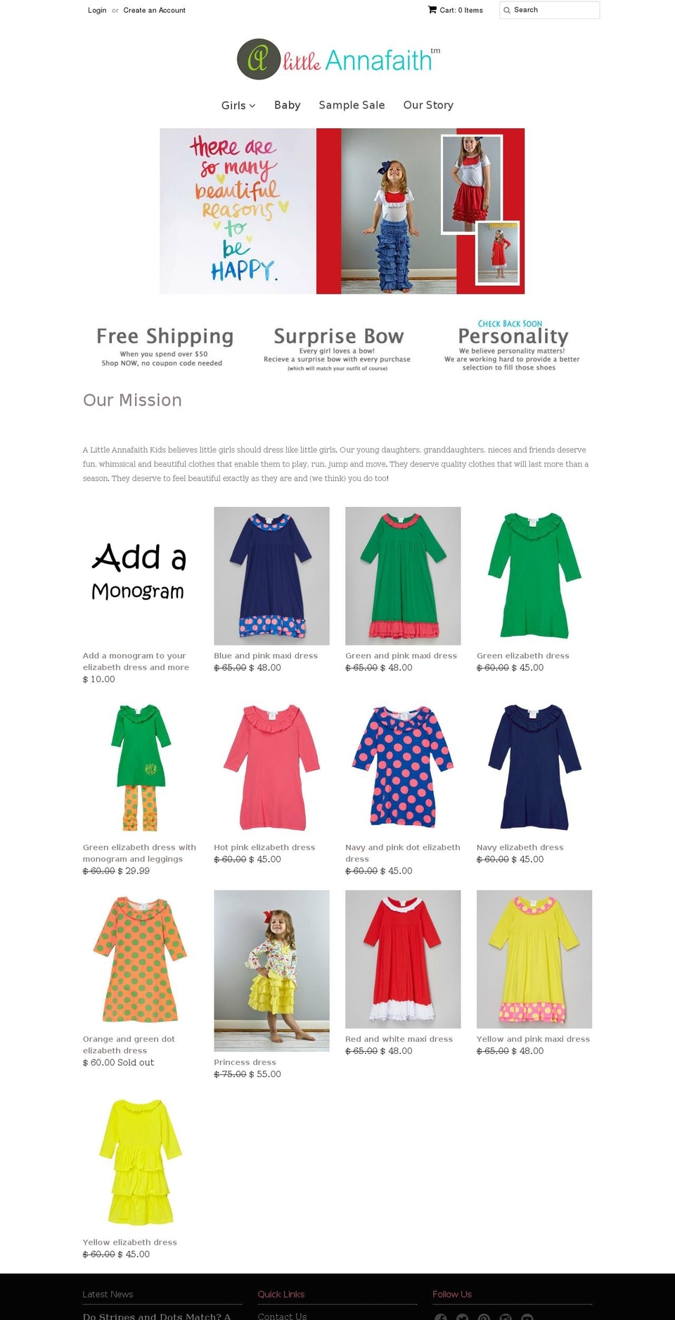 alittleannafaithkids.com — Shopify storefront screenshot