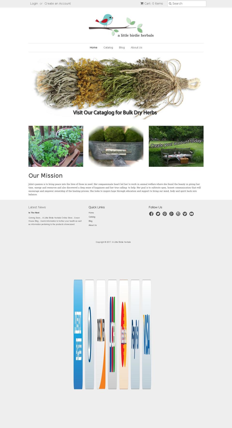 alittlebirdieherbals.com shopify website screenshot