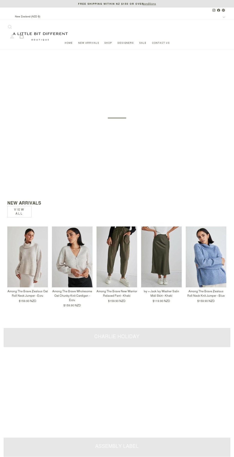 alittlebitdifferentstore.com shopify website screenshot