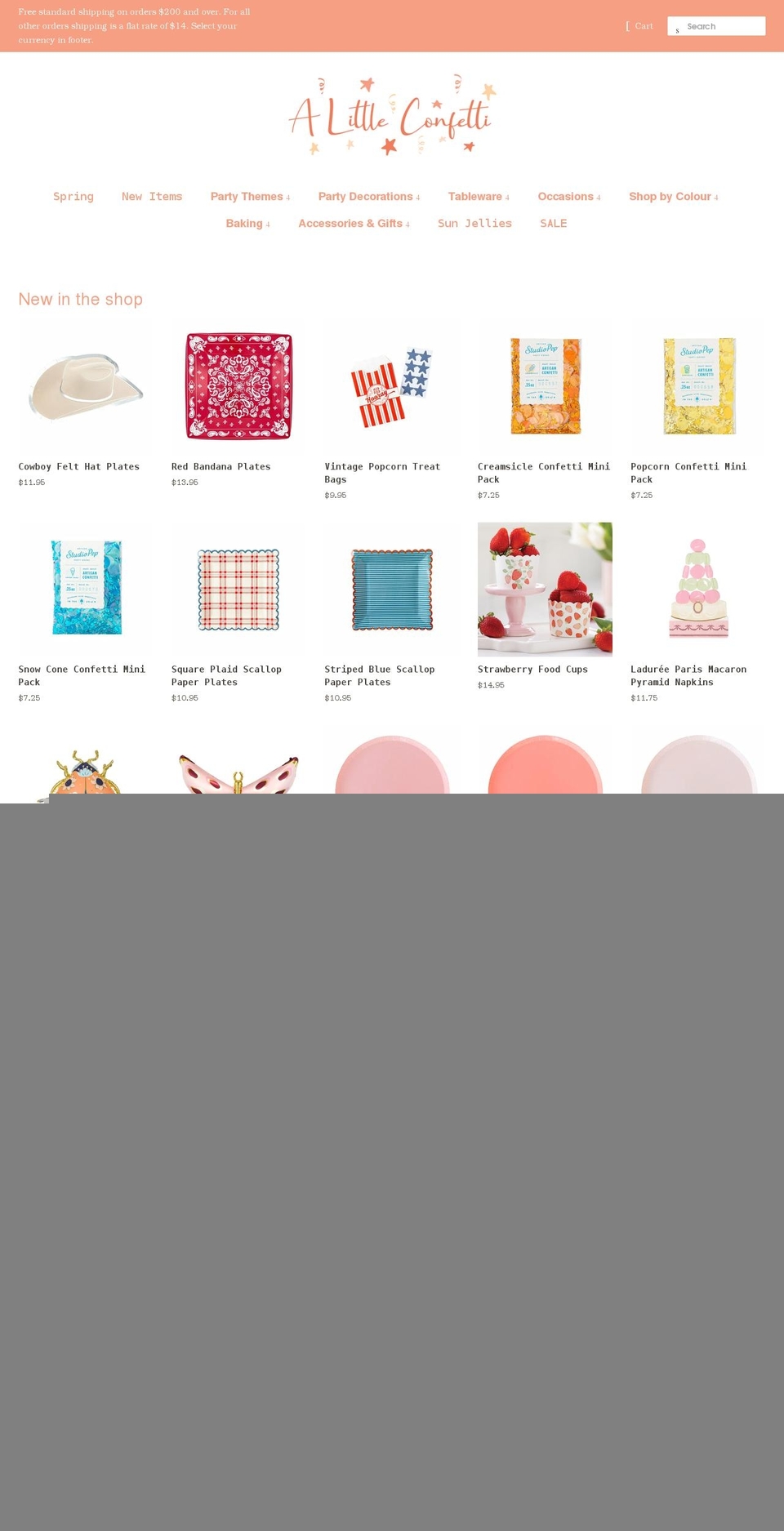 alittleconfetti.com shopify website screenshot