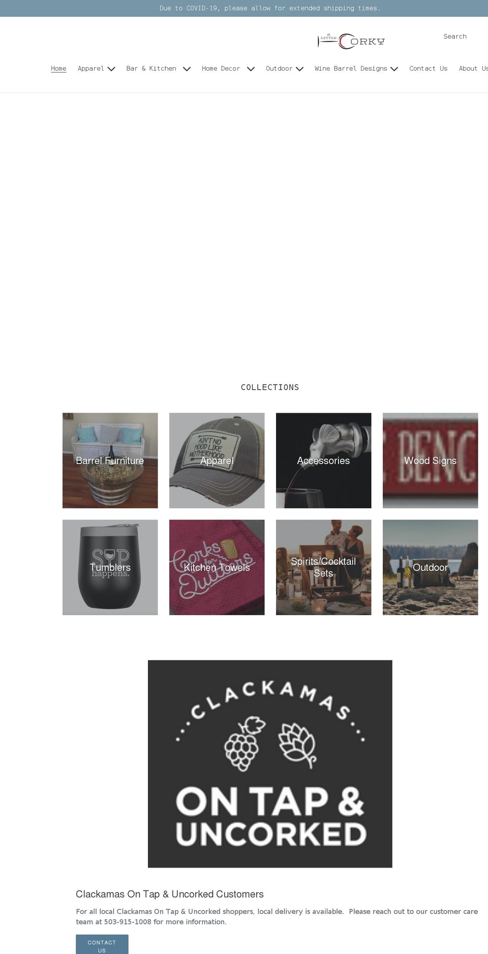 alittlecorky.com shopify website screenshot