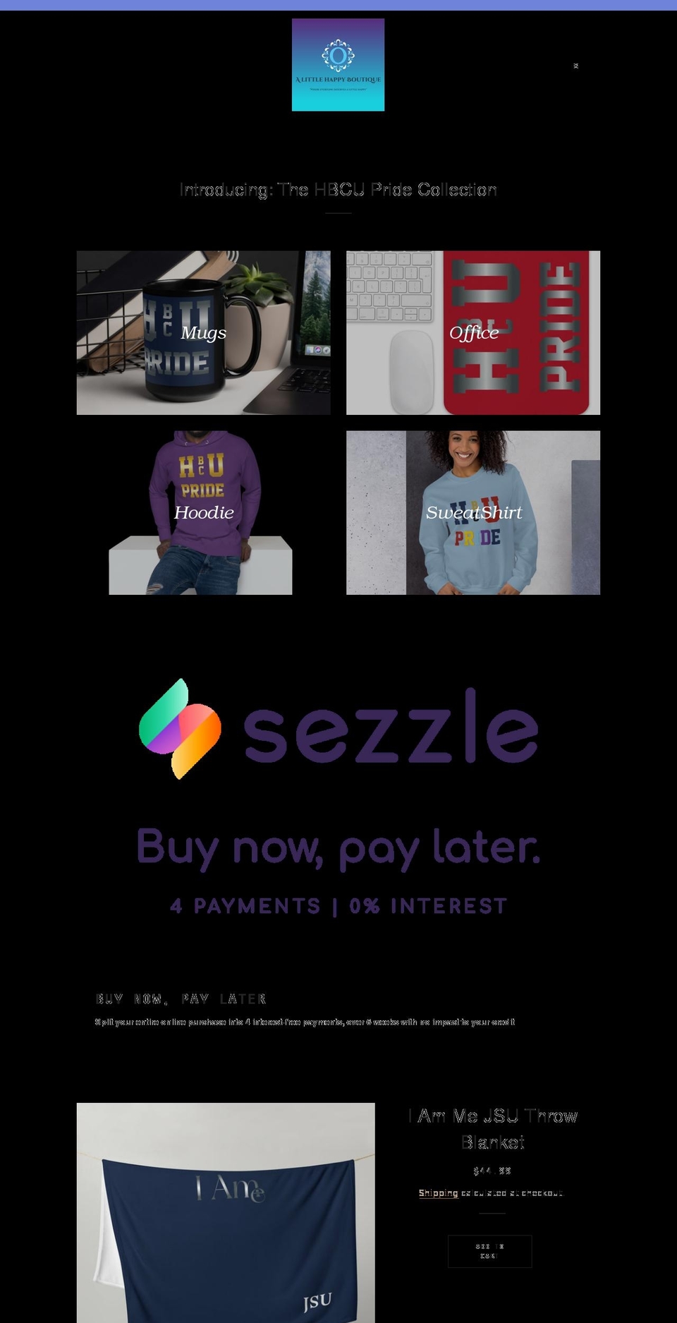 alittlehappyboutique.com shopify website screenshot