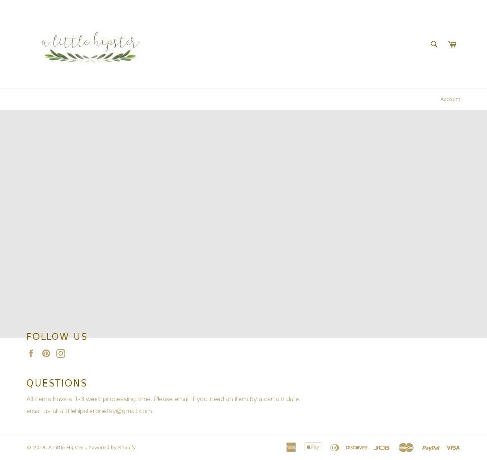 alittlehipster.com — Shopify storefront screenshot