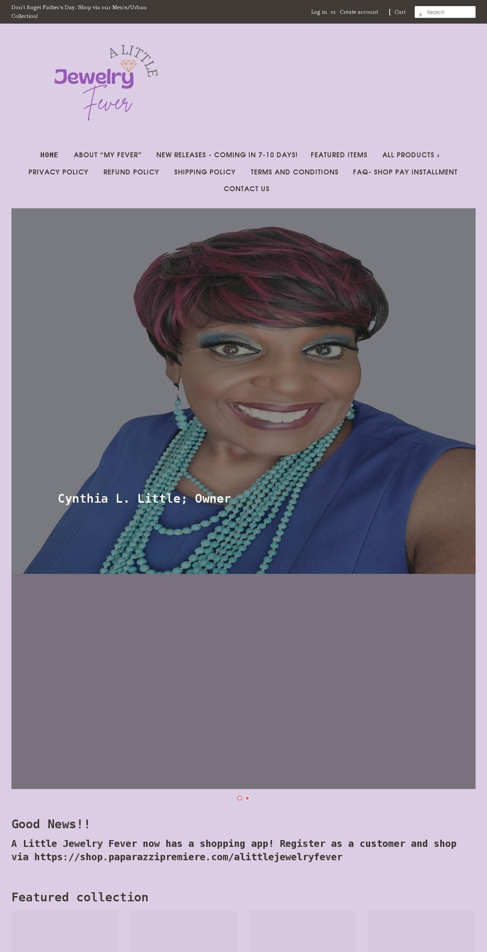 alittlejewelryfevershop.com shopify website screenshot