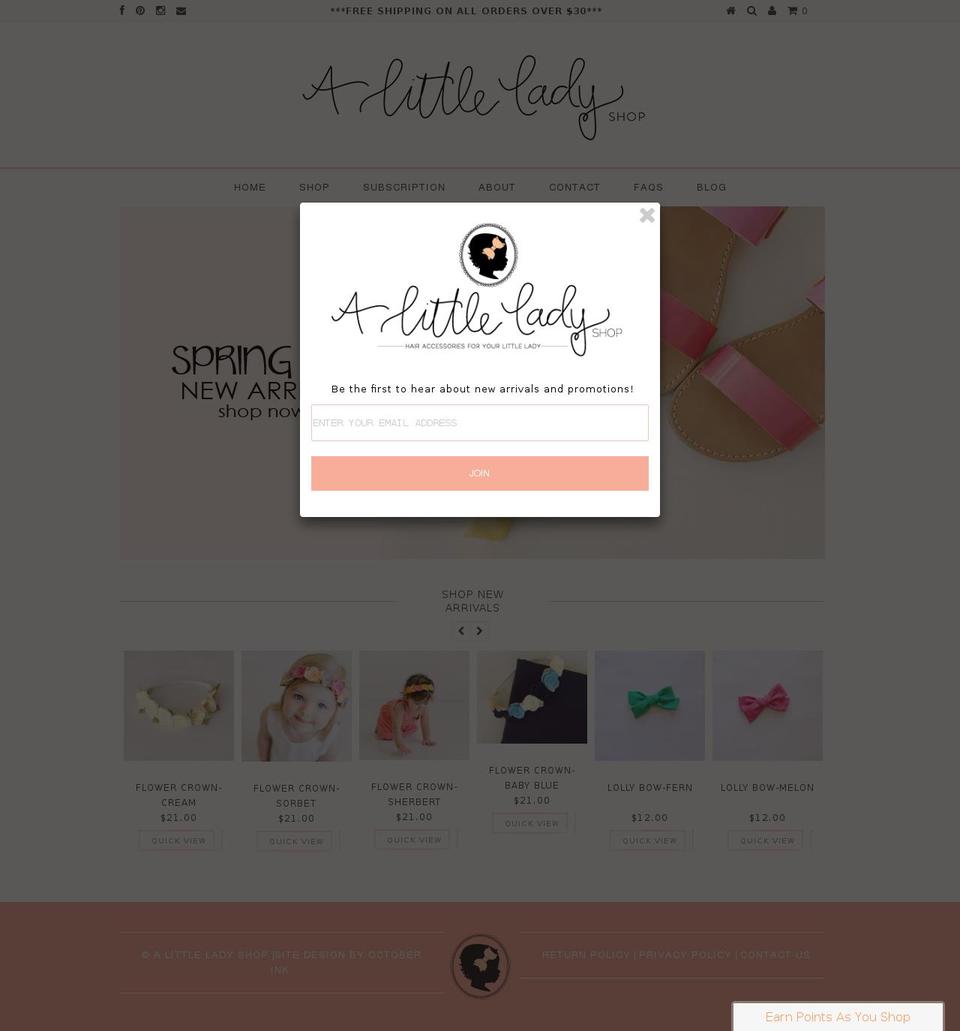 alittleladyshop.com shopify website screenshot