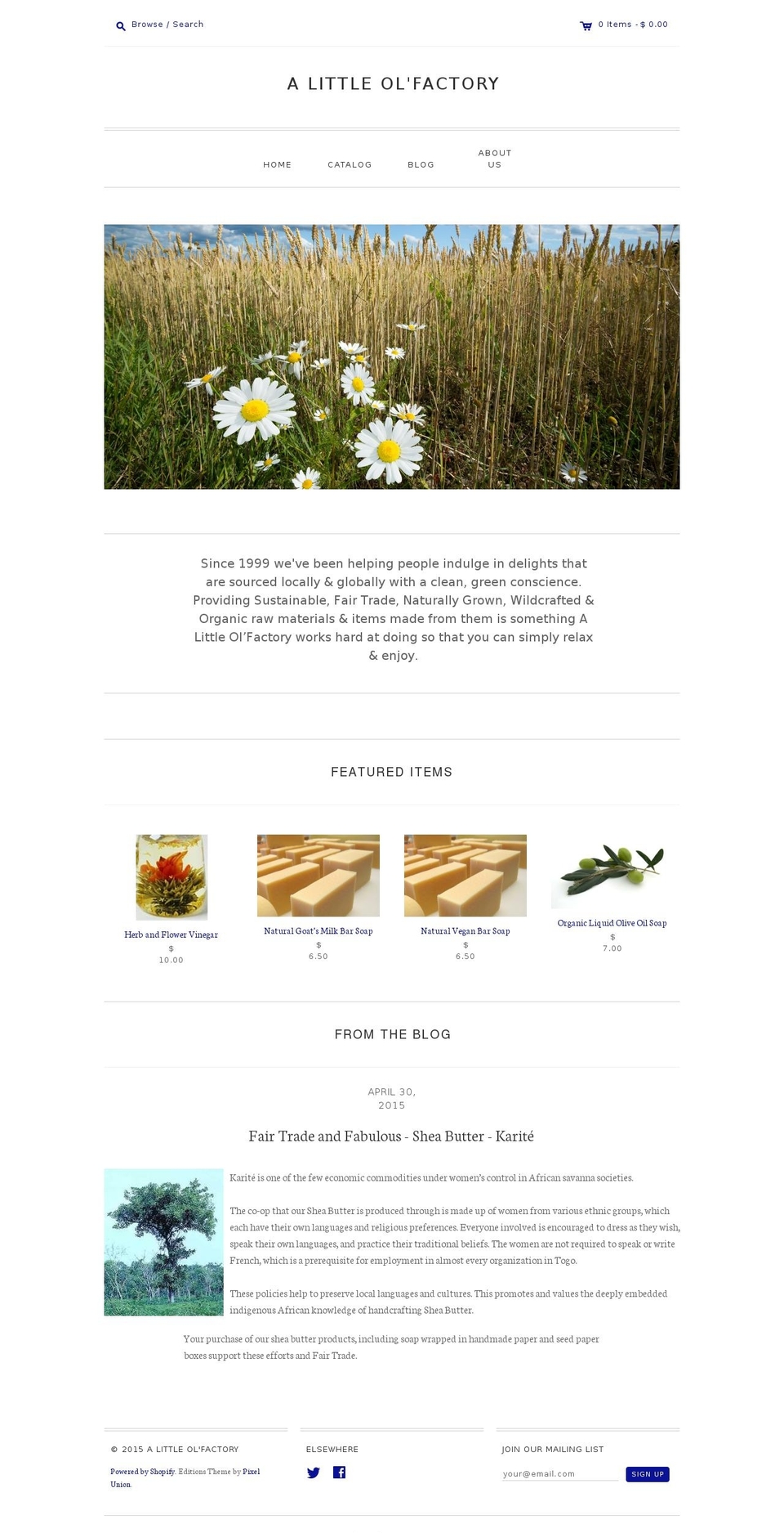 Editions Shopify theme site example alittleolfactory.com