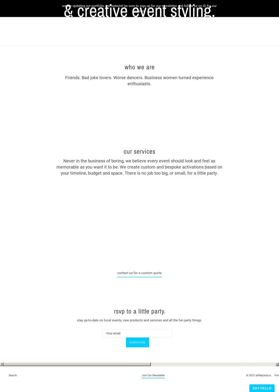 alittlepartyco.com shopify website screenshot