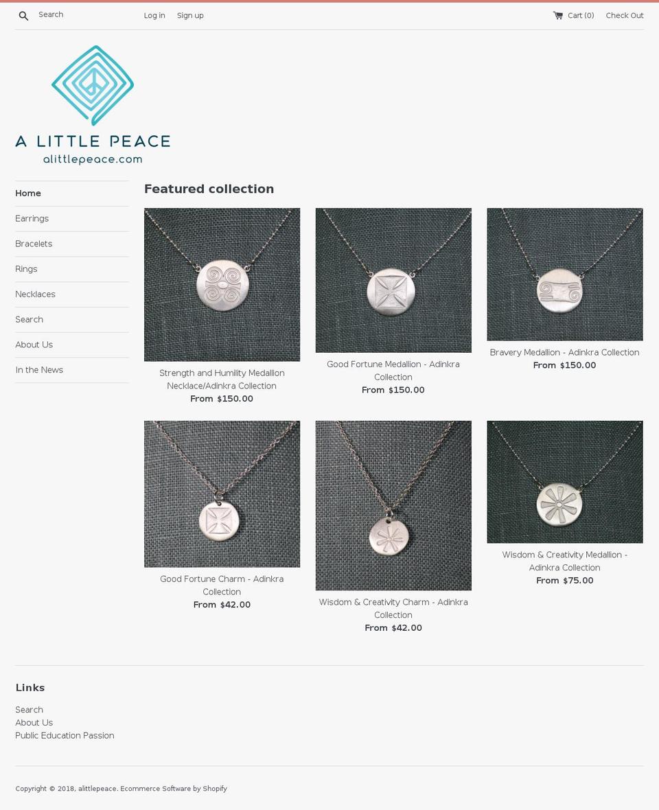 alittlepeace.com — Shopify storefront screenshot