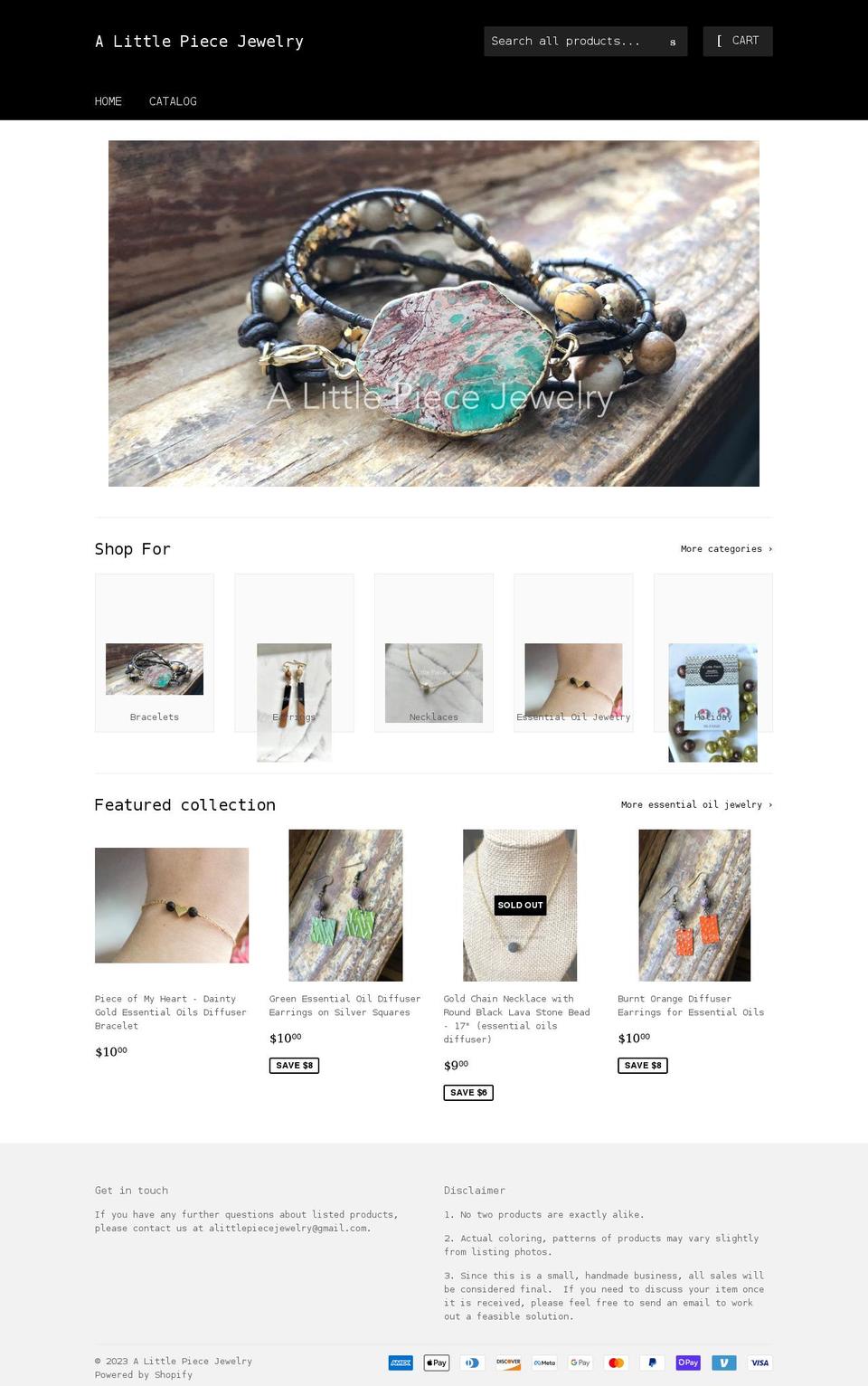 alittlepiecejewelry.com shopify website screenshot