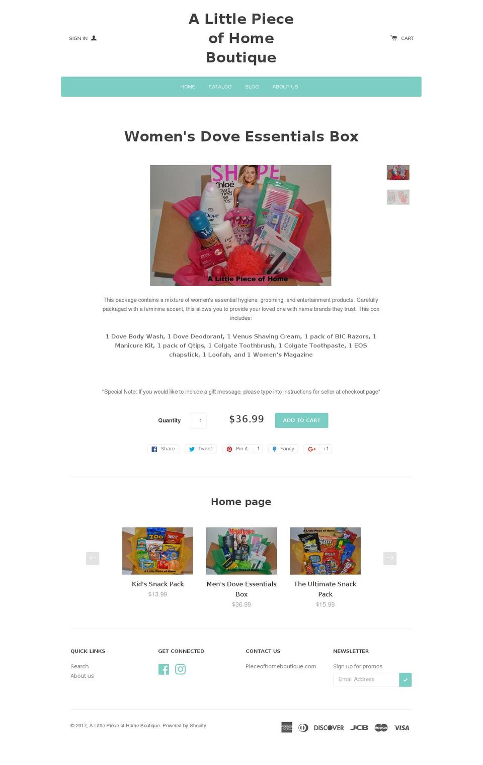 alittlepieceofhomeboutique.com shopify website screenshot