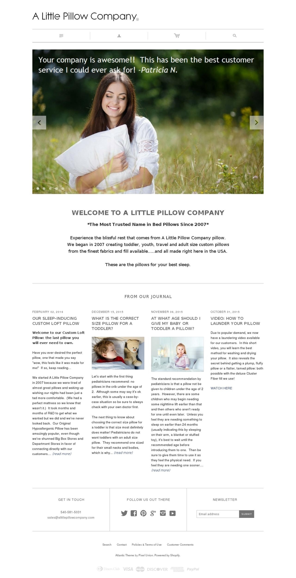 Craft Shopify theme site example alittlepillowcompany.com