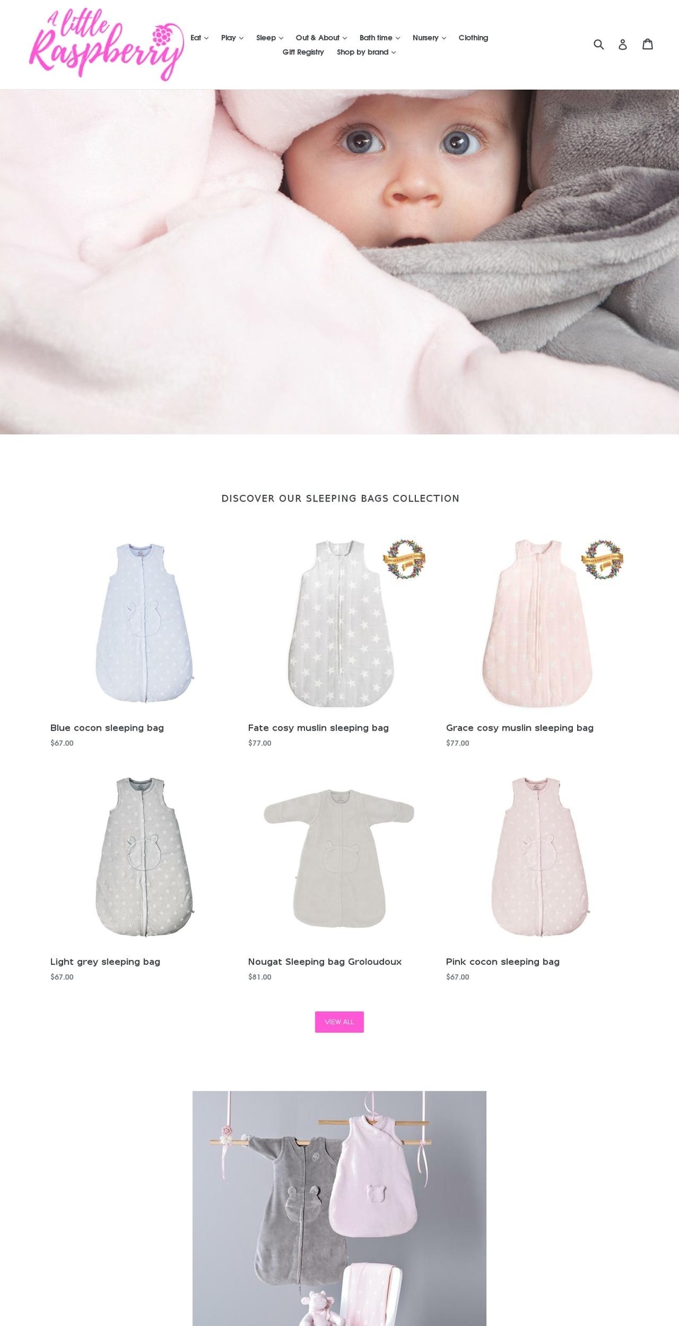 alittleraspberry.com shopify website screenshot