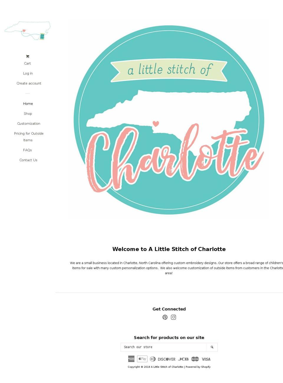 alittlestitchofcharlotte.com — Shopify storefront screenshot