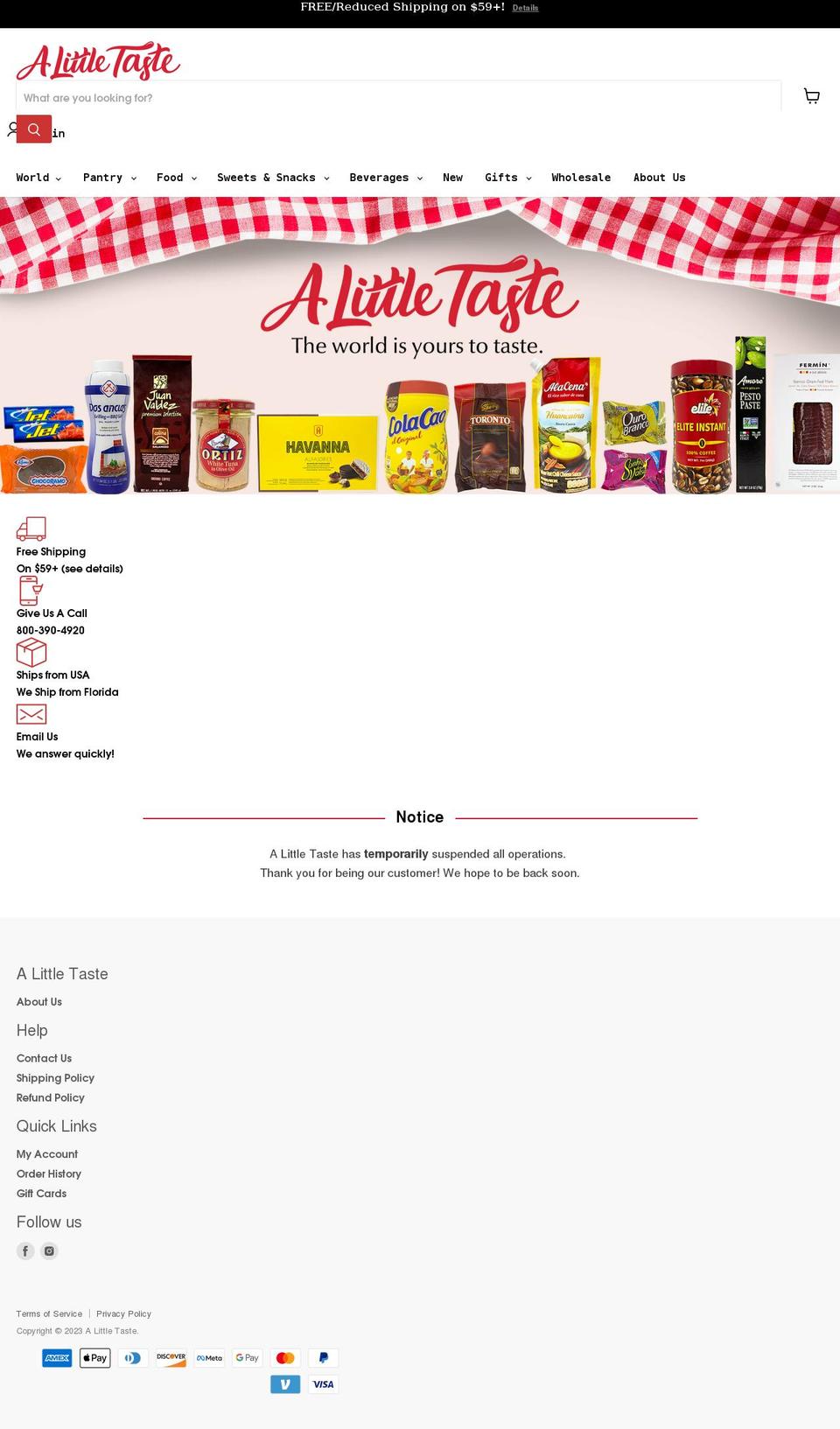 alittletaste.com shopify website screenshot
