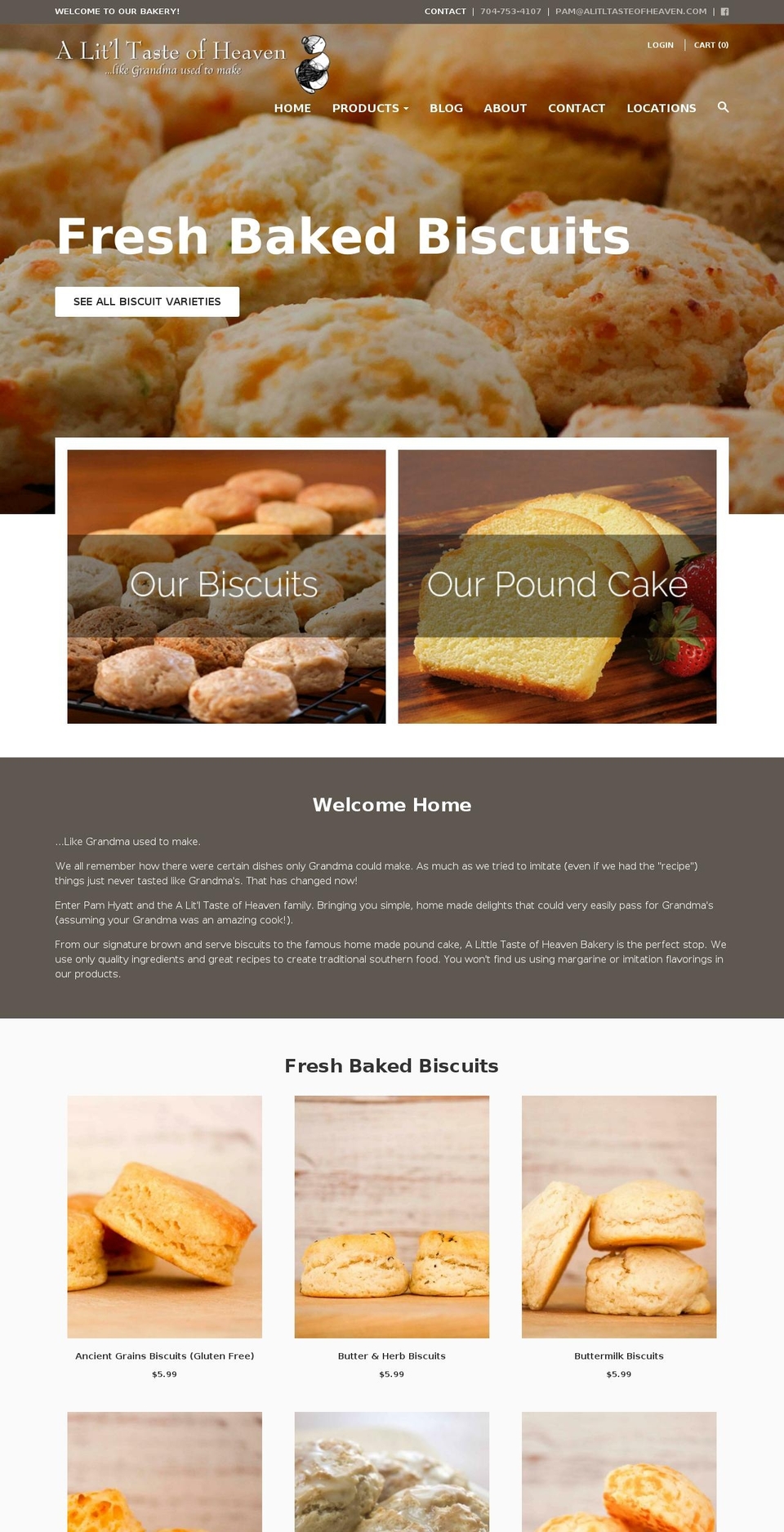 alittletasteofheavenbakery.net shopify website screenshot