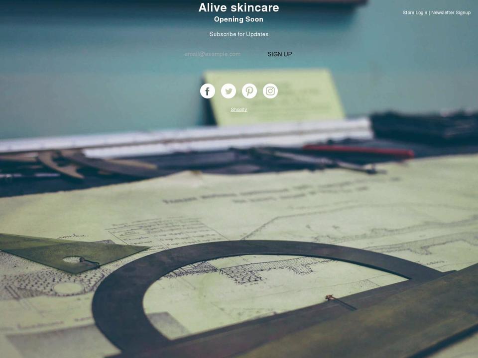 alive-skincare.myshopify.com shopify website screenshot
