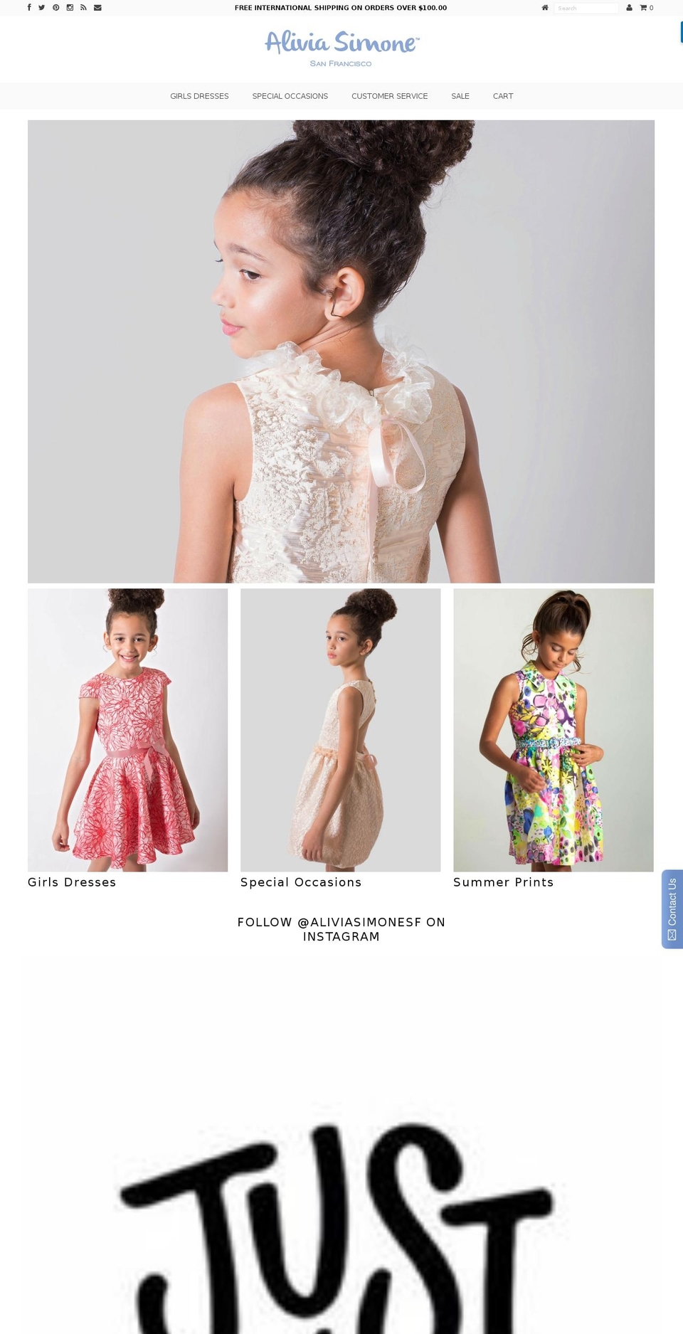 aliviasimone.com shopify website screenshot